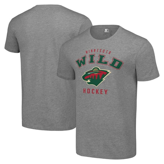 Men's Starter Heather Gray Minnesota Wild Logo T-Shirt