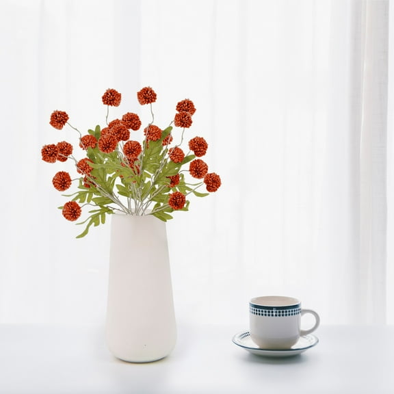 ZXNWN Sales Today Clearance Fall Flowers Orange Faux Kiku Flowers Artificial 10 Stems   Assorted Mums Fall Autumn Decor Terracotta Faux Stems for Vase