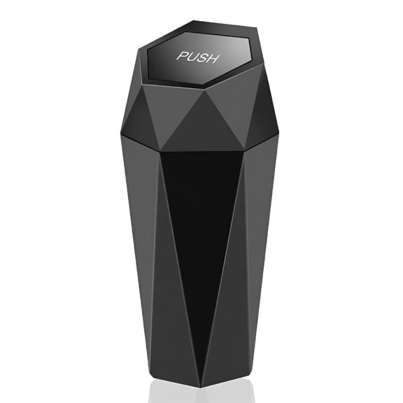 LAMIRO Portable Car Trash Can With Lid, Easy To Clean, For Car, Office Black