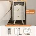 thumbnail image 3 of KASLANDI Solid Wood Nightstand, Nightstand with 2 Drawers, White Bedside Table for Bedroom, 3 of 10