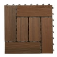thumbnail image 5 of FlooringInc Helios Outdoor 6 Slat Interlocking Deck Tiles, 12"x12", 11 Tiles (11 Sqft), Brazilian Brown, 5 of 6