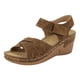 thumbnail image 1 of Bmisegm Women's Summer Fashion Solid Color Hollow Open Toe Leather Sandals Casual Comfortable Light Outdoor Sandals Sandals Women Summer Brown 7, 1 of 8