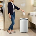 thumbnail image 5 of 40 Liter / 10.6 Gallon Round Trash Can,Large Stainless Steel Open Top Garbage Can with Removable Inner Bucket for for Kitchen, Office, or Bathroom,White, 5 of 5