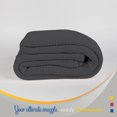 thumbnail image 1 of Color Sense Couverture en Coton 100% Chaude et Confortable, Tissage Matelassé Super Doux, Gris Foncé, 1 of 8