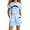Sky Blue, variant on Girls California Los Angeles Letter Print 2 Piece Outfit, Casual Loose Short Sleeve T-Shirt & Drawstring Shorts Summer Tracksuit,3-4 Years