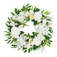 thumbnail image 4 of Corona artificial para puerta, corona de primavera, decoración de mesa, decoración de pared, decoración de ventana. Blanco, 4 of 8
