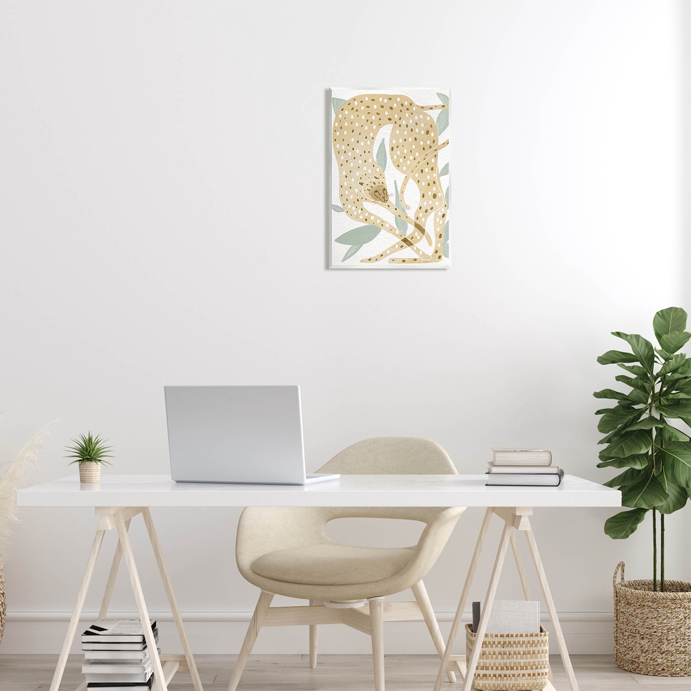Modern Cheetah Botanical Leaves Animals & Insects Graphic Art Unframed Art Print Wall Art
