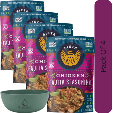 Siete Fajita Seasoning For Chicken 1 oz Packet With Olive Green Bowl By ValueNest