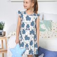 thumbnail image 4 of Balery Cute Hippos Camisón de princesa para niñas, pijama de algodón con mangas abullonadas, suave y bonito.-Medium, 4 of 6