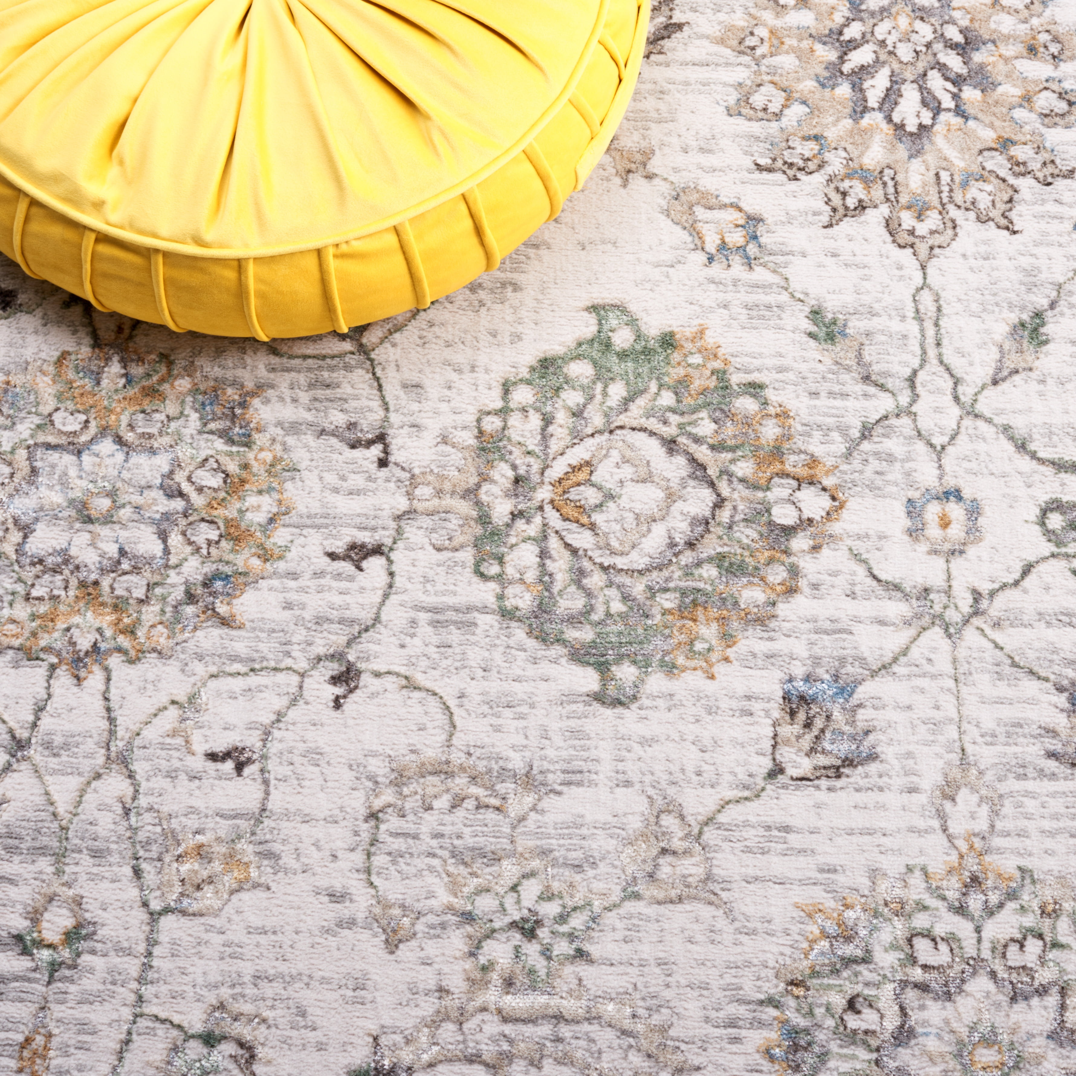 SAFAVIEH Bel Air Edith Abstract Polyester Area Rug, Beige/Gray, 4'5" x 6'5"