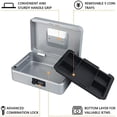 thumbnail image 3 of Large Cash Box with Combination Lock,Safe Metal Box for Money, Storage Lock Box with Money Tray,9.84"x 7"x 3.54" Lightgrey Large, 3 of 7