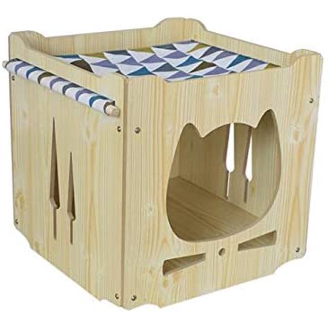 Lit pour Chat Empilable Maison Cube pour les Chats d'Intérieur