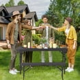 thumbnail image 6 of Aimee Lii Outdoor Folding Table Bench Set w All-Weather HDPE Tabletop and Sturdy Metal Frame, Patio Furniture for Outdoor Garden Backyard Pool Deck-Black, 6 of 10