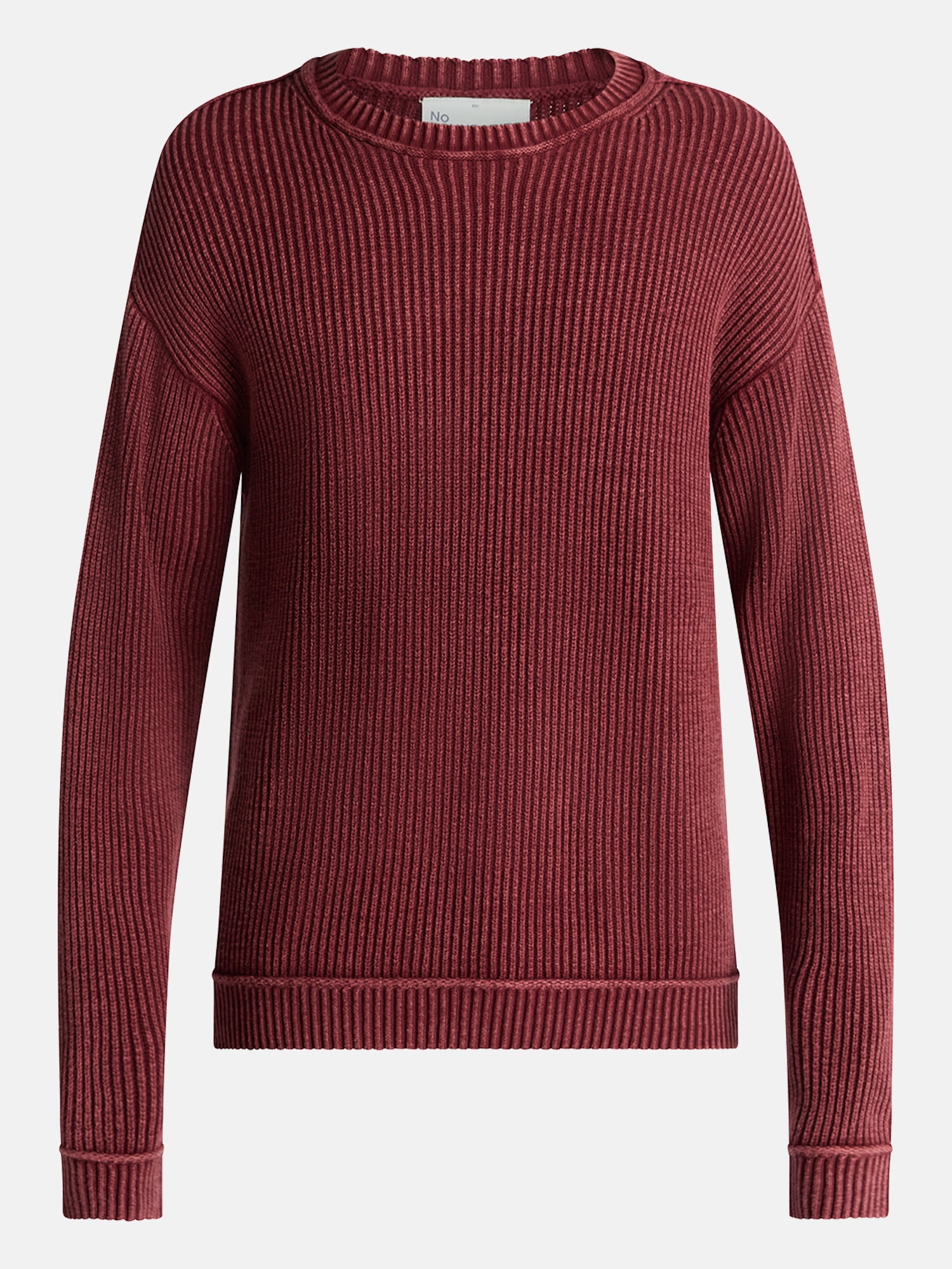 No Boundaries Ribbed Crewneck Sweater with Long Sleeves, Men's XS-3XL