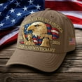thumbnail image 6 of Eagle – United States 250th Anniversary Hat, Adjustable Patriotic Embroidered Baseball Cap with Bald Eagle, Retro Washed Cap (2Pcs, Brown), 6 of 7