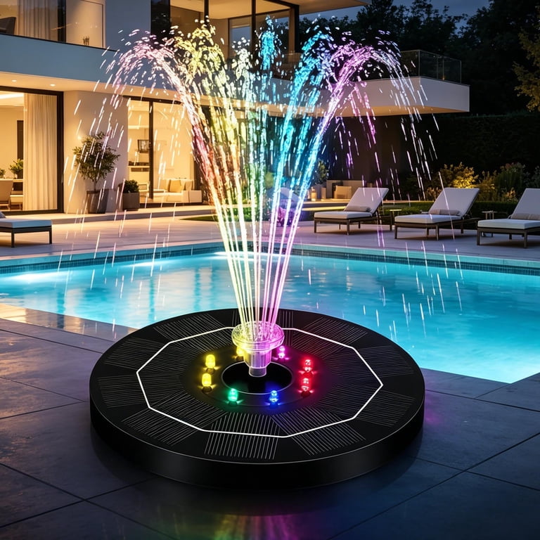 Pool Lights BlueFire LED Solar Fountain Pump For Bird Bath - 3W Solar