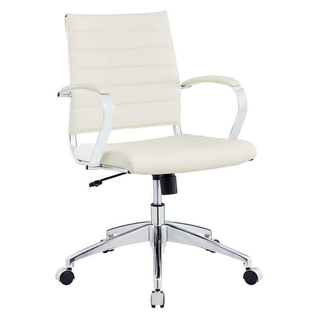 Modway Jive Chaise de Bureau à Dossier Mi-Haut, Réglable de 17,5 à 20 Pouces, Blanc