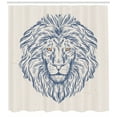 thumbnail image 3 of Ambesonne Lion Shower Curtain, Animal Portrait Wildlife, 69"Wx70"L, Slate Blue and Beige, 3 of 3