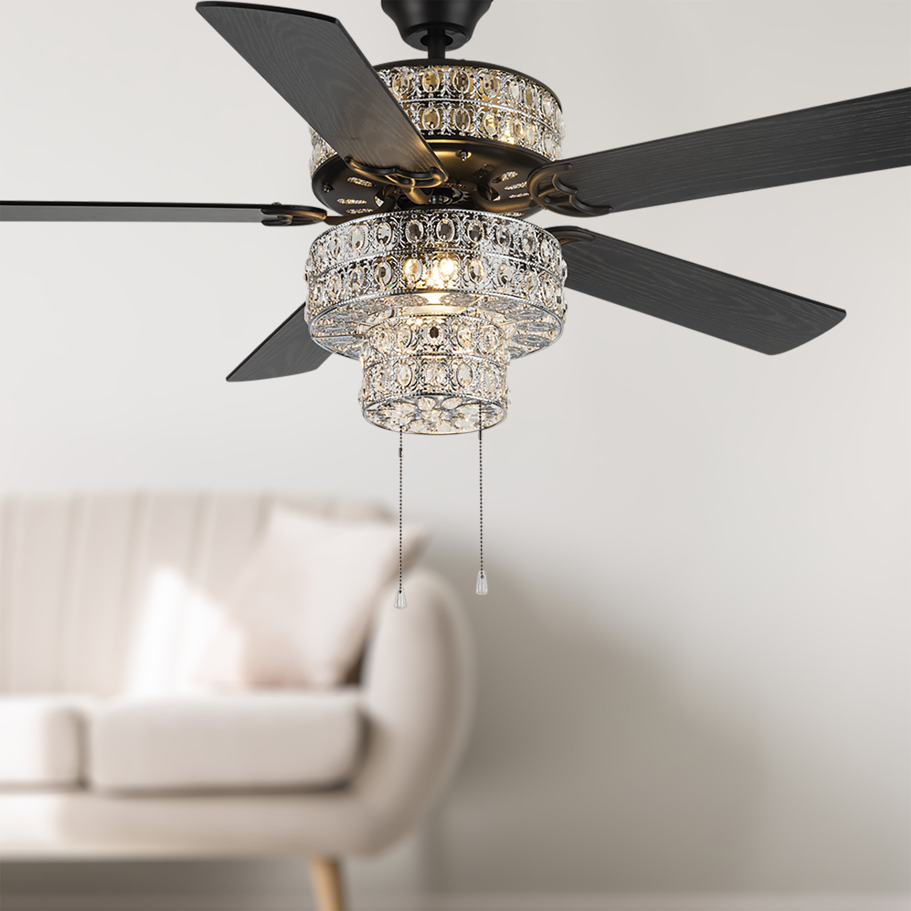 River of Goods 52″ Bella Crystal LED Ceiling Fan with Light Sansujyuku sansujyuku.com