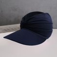 thumbnail image 2 of ievspot Outdoor Ladies Hat Empty Top Large Brim Pleated Pure Color Sun Portable Breathable Sport Gardening Fishing Travel Cap, 2 of 8