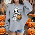 thumbnail image 2 of nerohusy Halloween Sweatshirts for Kids Girl Ghost Pumpkin Sweater Cute Spooky Coffee Graphic Pullover Shirts Pullover Warm Top Gray,13 Years, 2 of 9