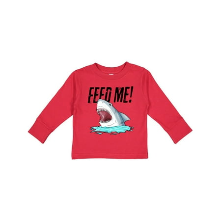 

Inktastic Feed Me with Shark Head Gift Toddler Boy or Toddler Girl Long Sleeve T-Shirt