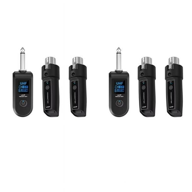 2X Adaptador UHF XLR, Transmisor y Receptor de Micrófono Inalámbrico para Micrófono Dinámico, Mezclador de Audio para Guitarra, PA