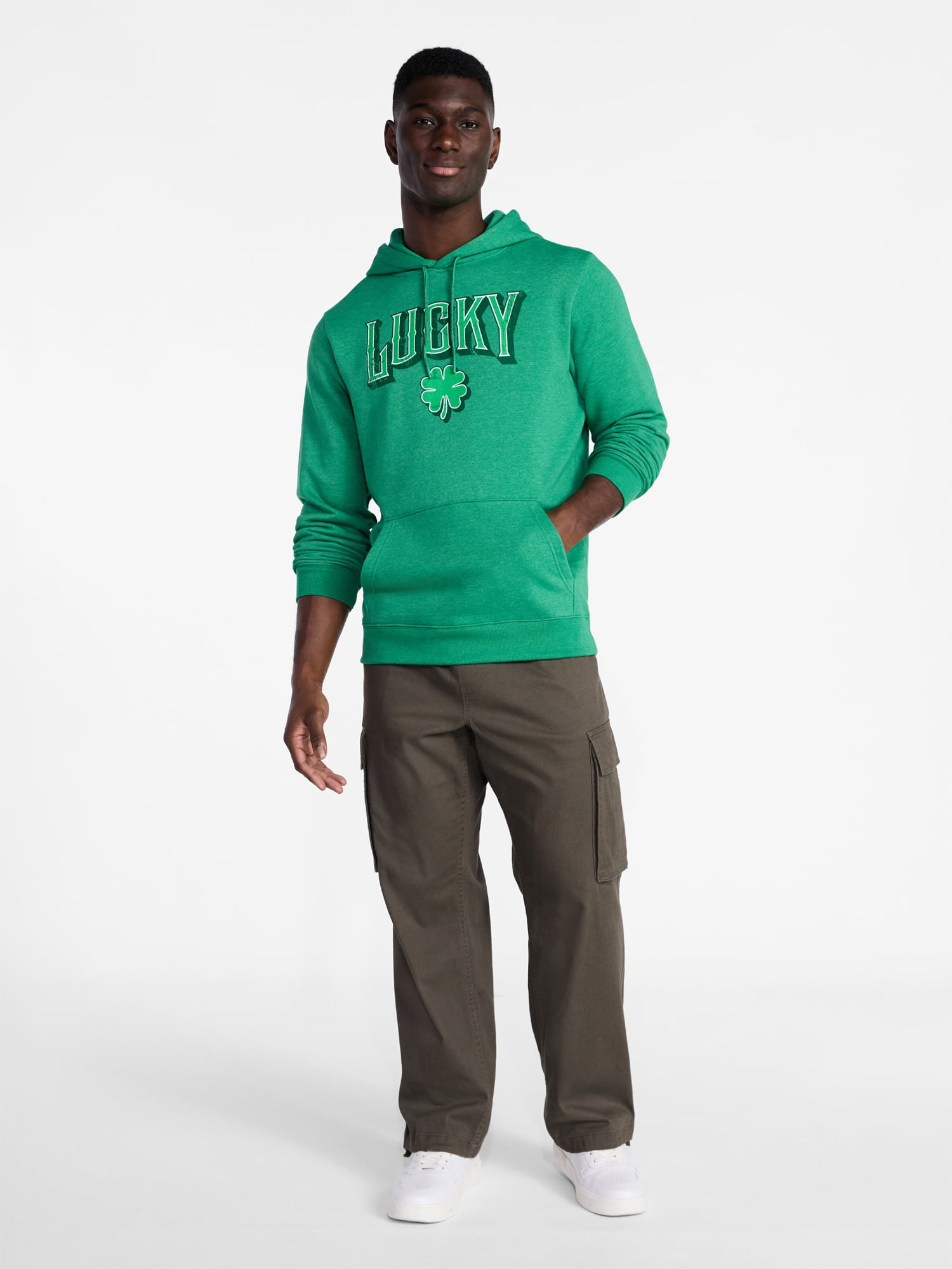Saint Patrick's Day Men's Dublin Lucky Graphic Fleece Hoodie from Way to Celebrate, Sizes S-3XL