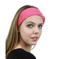thumbnail image 3 of NYFASHION101 Hand Knitted Button Closure Winter Headband Headwrap - NAG40Y, Dk Pink, 3 of 4