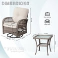 thumbnail image 7 of MeetLeisure 3-Piece Wicker Outdoor Rocking Chair Patio Conversation Set, Beige, 7 of 7
