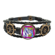 thumbnail image 1 of Constelación de acuario Mexicon cultura grabado Pulsera marina tejida en cuero, 1 of 4