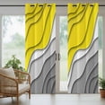 thumbnail image 4 of Yellow Grey Ombre Outdoor Curtains for Patio Waterproof,Windproof Privacy Curtains with Weighted Bottom,Modern Geometric Abstract Aesthetics Cream Outside Drapes for Picnic Garage 54"x84" 1 Panel, 4 of 8