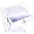 thumbnail image 3 of 3-Tier Mobile Utility Cabinet Cart Steel Frame Service Cart Storage Cart Stand with Single Lockable Drawer (White+1 Drawer), 3 of 9