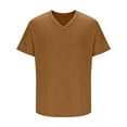 thumbnail image 4 of LODIENY Muscle T-Shirts for Men Loose Regular Fit Casual Summer Short Sleeve V Neck Solid Color Basic Workout Tees Shirt Trendy Soft Cotton Pullover Tops Brown M, 4 of 6