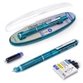 thumbnail image 1 of WRITECH Clictek Fountain Pen Set: Retractable Style Blue Ink Medium Nib Transparent Barrel, Includes 5 Ink Cartridges for Gift Set, Smooth Writing No, 1 of 7