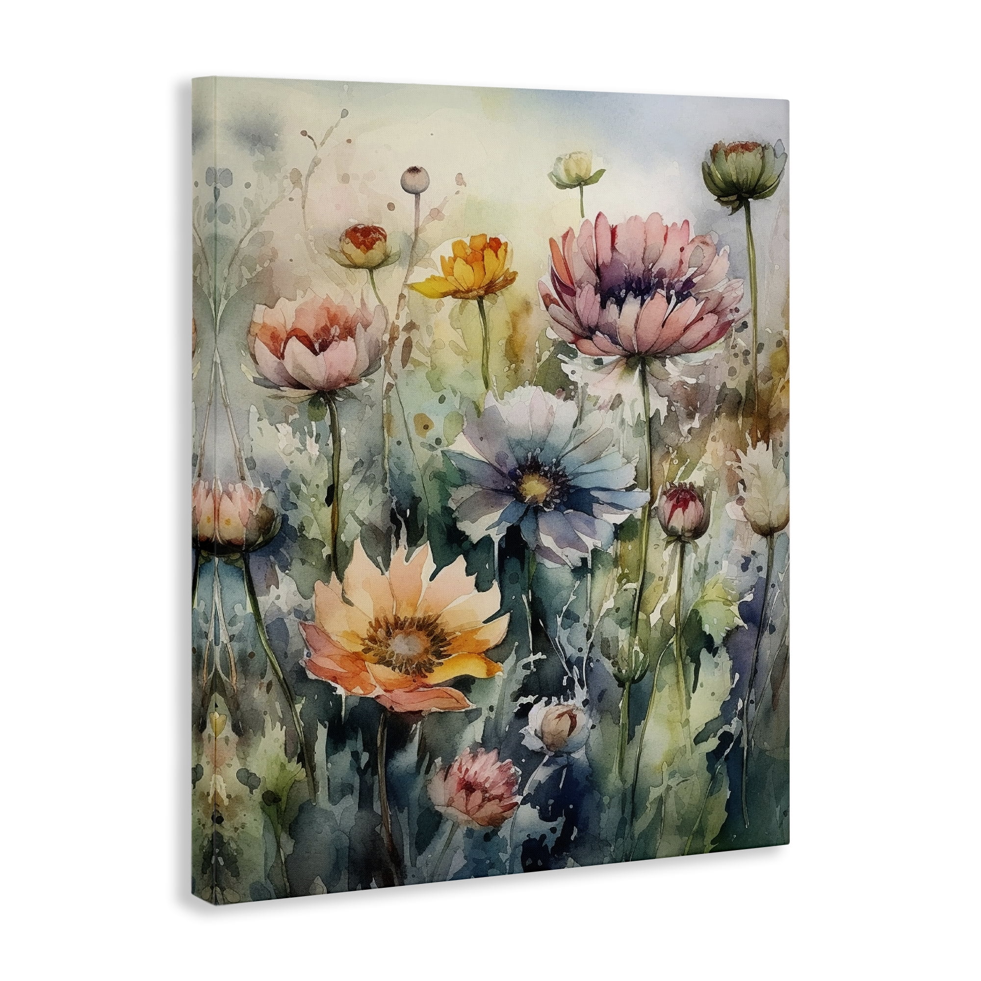 Stupell Industries Wild Gerbera Daisies Plants & Flowers Painting Wrapped Canvas Art Print Wall Art, 24 x 30