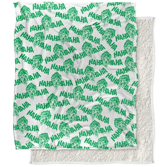 Batman Blanket, 50"x60", Laughing at You Silky Touch Sherpa Back Super Soft Throw Blanket