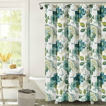 Lush Decor Floral Paisley Polyester Shower Curtain, 72x72, Blue, Single