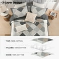 thumbnail image 5 of Bedduvit Gray Quilts for Queen Bed - 100% Cotton Quilt Set, Grey Beige Striped Plaid Queen Size Quilts, Farmhouse Lightweight Bedspread, Reversible 3-Piece Bed Spread Coverlet Bedding Set - 98x90, 5 of 11