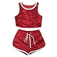 thumbnail image 3 of Velvet Pajamas Set Women Velour Tank Crop Tops And Drawstring Shorts Comfy Loungewear 2 Piece Sleepwear Nightwear, 3 of 4
