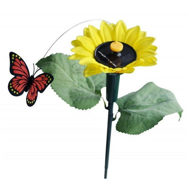 Garden Sun Light 7007 Papillon Flottant Solaire avec Pot de Tournesol