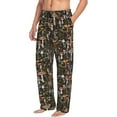 thumbnail image 2 of Uemuo Mushroom Garnish Pattern Men's Wide Leg Palazzo Lounge Pants with Pockets Light Weight Loose Comfy Casual Pajama Pants-Small, 2 of 9