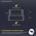 thumbnail image 2 of 4 in. White PVC DWV Male Adapter, MPT x Hub Fitting for Drain, Waste & Vent Systems (25-Pack), 2 of 8