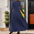 thumbnail image 4 of PuLe Long Sleeve Dress for Women Fall Women Deep V Neck Long Sleeve Slit 2024 Fall Elegant Formal Wedding Guest Cocktail Evening Date Prom Maxi Long Dress ﻿, 4 of 5