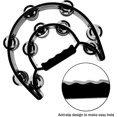 thumbnail image 2 of Double row tambourine, metal jingle hand-held percussion tambourine instrument gift for kids and adults (Black), 2 of 3