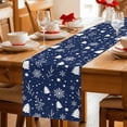 thumbnail image 5 of Navy Blue Christmas Table Runner 108 Inches Long Farmhouse Dress Scarves, Xmas Trees Snowflake Winter Botanical Dining Tablerunner for Coffee Table/Kitchen Island/Party Décor, 13" x 108", 5 of 8