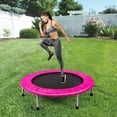 thumbnail image 4 of Gymax 38'' Folding Mini Trampoline Fitness Rebounder w/ Safety Pad Pink, 4 of 10