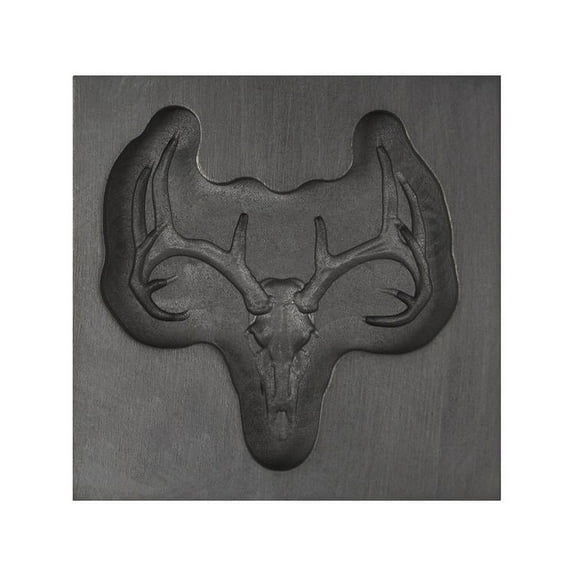 Small Deer Skull 3D Graphite Ingot Mold 30 MM x 30 MM x 5 MM Metal Jewelry Casting Craft Tool - 3DMLD-0010