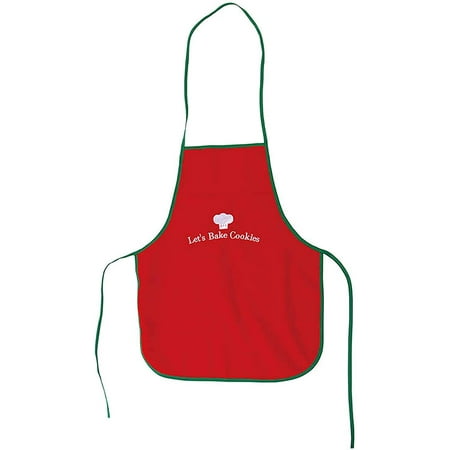 

FLOMO 19.5 x 16 Kids Christmas Red Santa Clause Apron Chef Kitchen Dinner Christmas Apron for Christmas Xmas Holidays Cooking Baking Crafting Gift (Let s Bake Cookies)