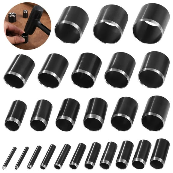 25 Pcs Leather Circle Cutter Tools, 0.04-0.98" Leather Punch Tool Set, Circle Hole Punches for Leather, Fabric, and Clay, Iron Round Cutting Dies with Storage Box for DIY Projects